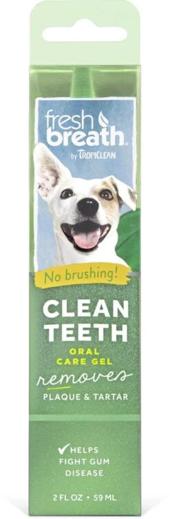 Tropiclean Fresh Breath Clean Teeth Oral Care Gel - Gebitsverzorging - Mint 59 Ml -Hondenbenodigdheden 393x1200