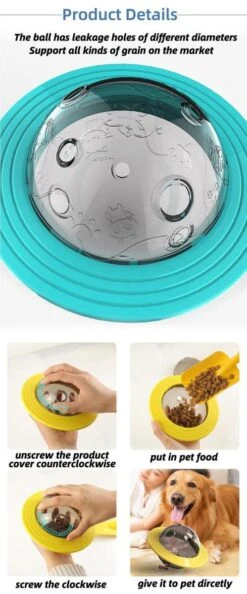 Merkloos Hondenspeeltje UFO Blauw Geschikt Voor Puppy's Tot En Met Grote Honden - Honden Speelgoed - Anti Bijt Speelgoed - Voerbal - Honden Speelgoed Intelligentie - Bijtspeelgoed - Interactieve Hond - Hondenspeeltjes - Traingsbal - Sterk Materiaal - Blauw -Hondenbenodigdheden 499x1200