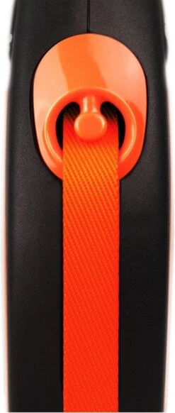 Flexi New Neon Tape - Hondenriem - Zwart/Oranje - M - 5 M - (<25 Kg) -Hondenbenodigdheden 509x1200 1