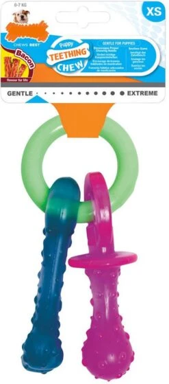 Nylabone Puppy Teething Pacifier Flexible - Hondenspeelgoed - Bacon 215x100x38 Mm 108 G Roze Blauw Groen Tot 11kg Small -Hondenbenodigdheden 530x1200 3