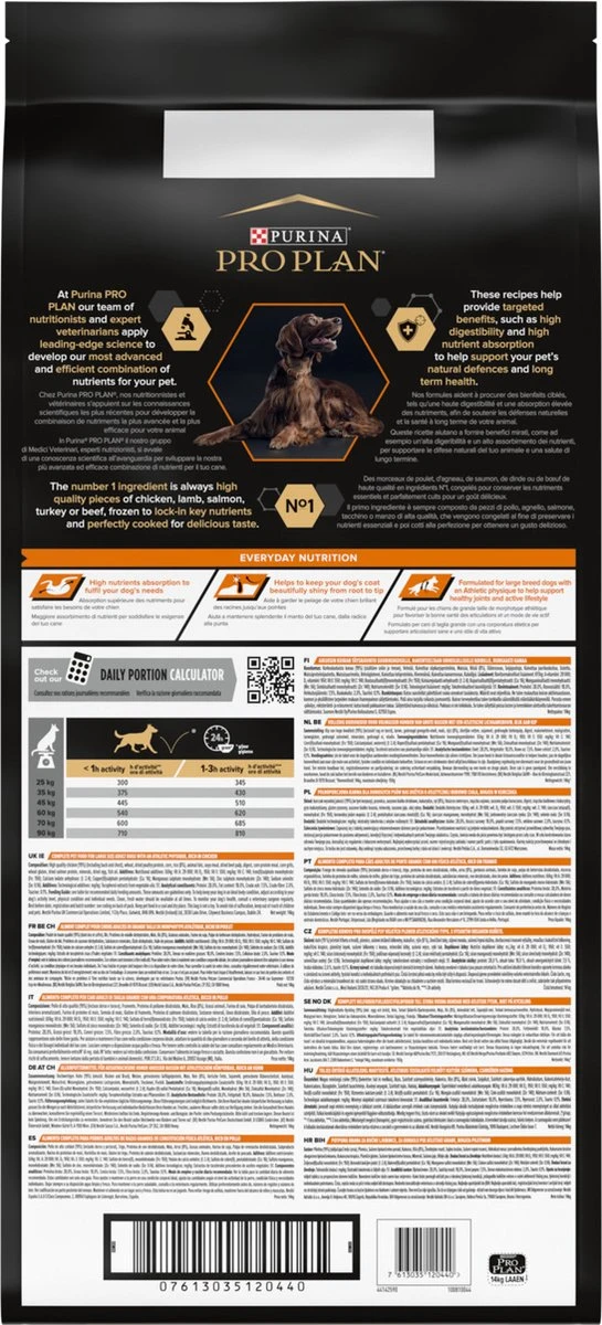 Pro Plan Everyday Nutrition Large Athletic Adult - Honden Droogvoer - Kip - 14 Kg 9 Pro Plan Everyday Nutrition Large Athletic Adult - Honden Droogvoer - Kip - 14 Kg - Afbeelding 7