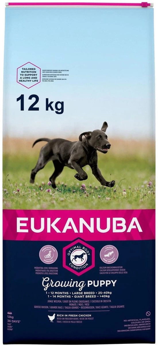Eukanuba Dog Puppy & Junior - Grote Rassen - Kip - Droogvoer - 12 Kg 3 Eukanuba Dog Puppy & Junior - Grote Rassen - Kip - Droogvoer - 12 Kg