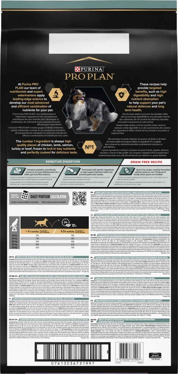 Pro Plan Graanvrij Medium & Large Adult Sensitive Digestion - Honden Droogvoer- Kalkoen - 12 Kg 13 Pro Plan Graanvrij Medium & Large Adult Sensitive Digestion - Honden Droogvoer- Kalkoen - 12 Kg - Afbeelding 11