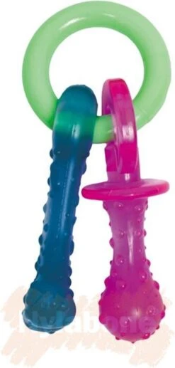Nylabone Puppy Teething Pacifier Flexible - Hondenspeelgoed - Bacon 215x100x38 Mm 108 G Roze Blauw Groen Tot 11kg Small -Hondenbenodigdheden 573x1200 6