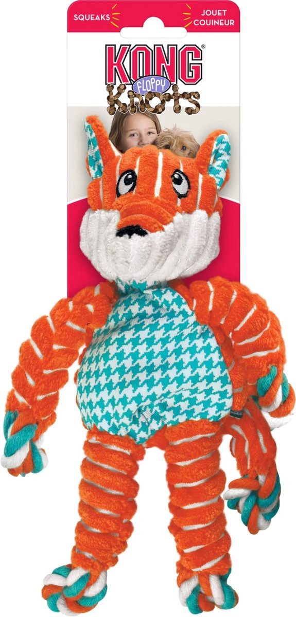 Kong Floppy Knots Vos 20,5x23,5x9 Cm 6 Kong Floppy Knots Vos 20,5x23,5x9 Cm - Afbeelding 4