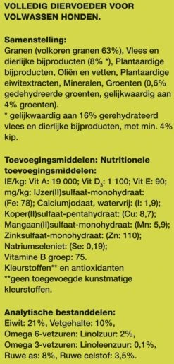 Bonzo Menubrokken Adult - Hondenvoer Kip & Groenten - 15 Kg -Hondenbenodigdheden 576x1200