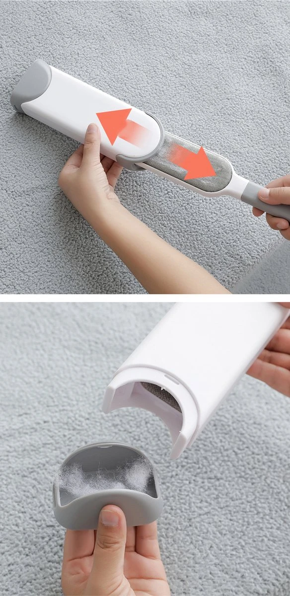 IGOODS - Pet Hair Remover - Hond & Kat Roller Brush - Dubbelzijdig Bont Ontharingsgereedschap Met Zelfreinigende Basis - Reismaatborstel - Voor Kleding - Bank - Tapijt - Autostoel GRIJS 4 IGOODS - Pet Hair Remover - Hond & Kat Roller Brush - Dubbelzijdig Bont Ontharingsgereedschap Met Zelfreinigende Basis - Reismaatborstel - Voor Kleding - Bank - Tapijt - Autostoel GRIJS - Afbeelding 2