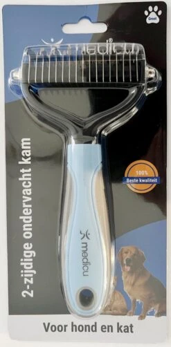 Hondenkam 2-Zijdige Voor Ondervacht - Kattenkam - Voorkomt Haaruitval - Verwijdert Klitten - MEDICU ® Premium Quality -Hondenbenodigdheden 591x1200