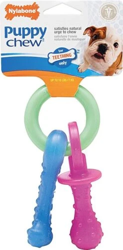 Nylabone Puppy Teething Pacifier Flexible - Hondenspeelgoed - Bacon 215x100x38 Mm 108 G Roze Blauw Groen Tot 11kg Small -Hondenbenodigdheden 592x1200 4