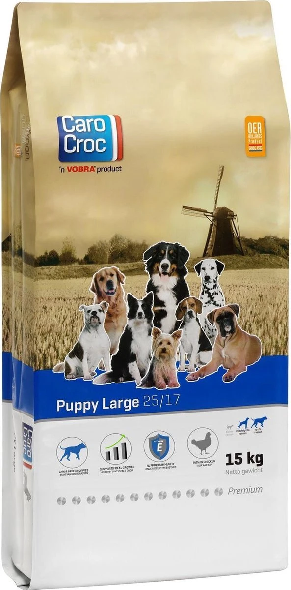 Carocroc Premium Puppy Large 25/17 15 Kg + Gratis Rocco Sticks 4 Carocroc Premium Puppy Large 25/17 15 Kg + Gratis Rocco Sticks - Afbeelding 2