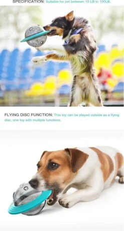 Merkloos Hondenspeeltje UFO Blauw Geschikt Voor Puppy's Tot En Met Grote Honden - Honden Speelgoed - Anti Bijt Speelgoed - Voerbal - Honden Speelgoed Intelligentie - Bijtspeelgoed - Interactieve Hond - Hondenspeeltjes - Traingsbal - Sterk Materiaal - Blauw -Hondenbenodigdheden 645x1200 3