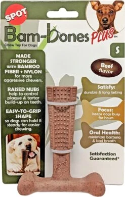 Spot Bam-Bones Plus Easy Grip - Veilig Kauwbot Voor Honden - Speciaal Voor Sterke Kauwers - Verzorgt Het Gebit Van De Hond - Rund Of Kip - S/M/L - Maat: Large, Smaak: Kip -Hondenbenodigdheden 760x1200
