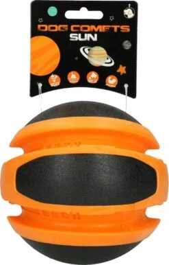 Dog Comets Sun Extreem Sterke Hondenbal - Gemaakt Van TPR Rubber – Gebruiksvriendelijk Hondenspeeltje – Drijvende Hondenbal – Geschikt Voor (middelgrote) Honden – Duurzaam Hondenspeeltje - Oranje