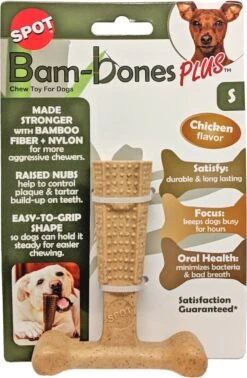 Spot Bam-Bones Plus Easy Grip - Veilig Kauwbot Voor Honden - Speciaal Voor Sterke Kauwers - Verzorgt Het Gebit Van De Hond - Rund Of Kip - S/M/L - Maat: Large, Smaak: Kip -Hondenbenodigdheden 784x1200 5