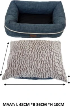 I-CiGO Homy Luxe - Hondenmand - In-kussen Dubbelzijdig Gebruik 70x60xH14cm/Blauw -Hondenbenodigdheden 795x1200 1