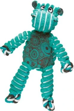 Kong Floppy Knots - M/L - Nijlpaard - Hondenspeelgoed - Groen/ Blauw - 36 X 19 X 8 Cm