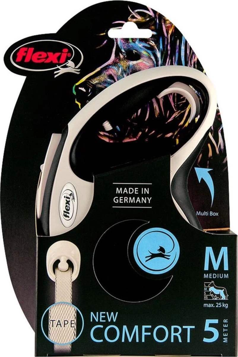 Flexi Rollijn New Comfort Tape M 5 M - Hondenriem - Zwart&Lichtgrijs 4 Flexi Rollijn New Comfort Tape M 5 M - Hondenriem - Zwart&Lichtgrijs - Afbeelding 2