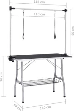 VIDAXL Hondentrimtafel Verstelbaar Met 2 Lussen En Opbergschap -Hondenbenodigdheden 808x1200 3