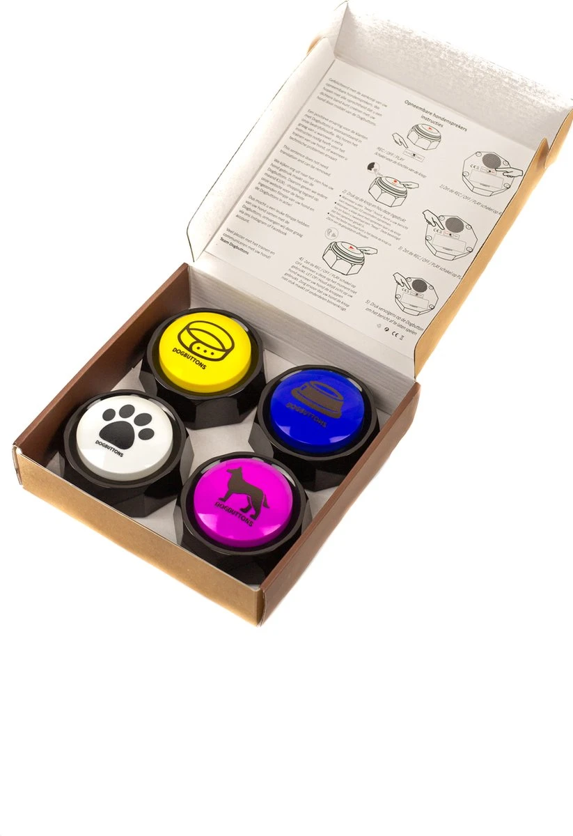 Merkloos Dogbuttons® – PETIFY PREMIUM Praatknoppen - 4stuks – Praatknop – Hond – Opneembare Knoppen – Hond Praten – Hondentraining – Praatknoppen – Dog Button – Hondenknop – Huisdier – Honden Speelgoed Intelligentie – Praten Met Hond – Laat Uw Hond Spreken! 4 Merkloos Dogbuttons® – PETIFY PREMIUM Praatknoppen - 4stuks – Praatknop – Hond – Opneembare Knoppen – Hond Praten – Hondentraining – Praatknoppen – Dog Button – Hondenknop – Huisdier – Honden Speelgoed Intelligentie – Praten Met Hond – Laat Uw Hond Spreken! - Afbeelding 2