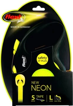 Flexi New Neon Tape - Hondenriem - Geel/Zwart - L - 5 M - (<50 Kg) -Hondenbenodigdheden 830x1200