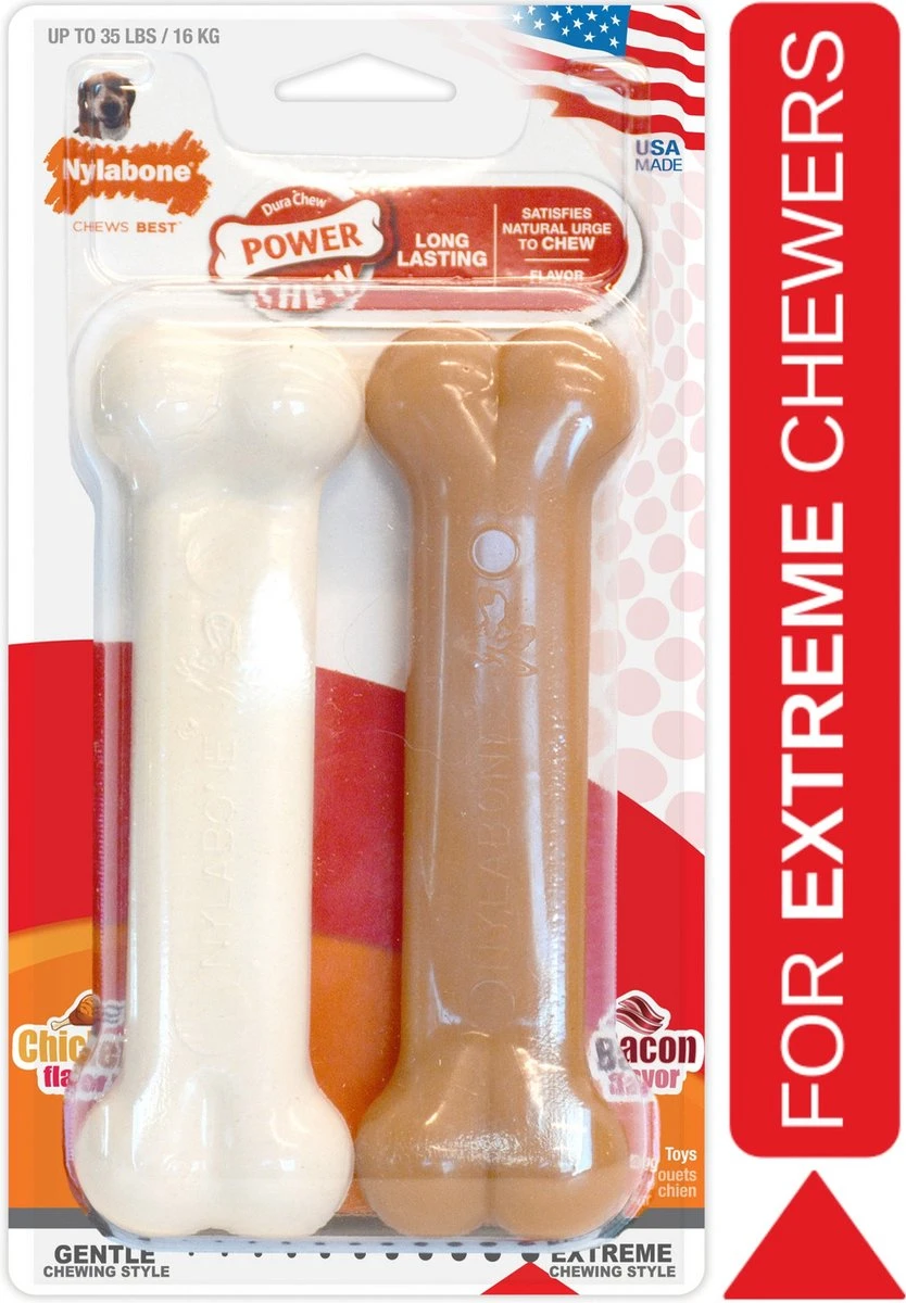 Nylabone Dura Chew Twin Pack Bacon & Chicken Bone Wolf 5 Nylabone Dura Chew Twin Pack Bacon & Chicken Bone Wolf - Afbeelding 3