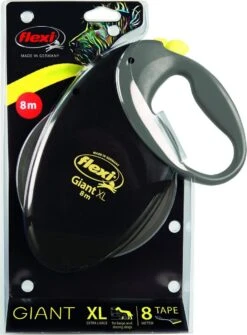 Flexi Giant Tape - Hondenriem - Zwart/Geel - XL - 8 M - (<50 Kg) -Hondenbenodigdheden 885x1200