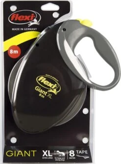 Flexi Giant Tape - Hondenriem - Zwart/Geel - XL - 8 M - (<50 Kg) -Hondenbenodigdheden 886x1200