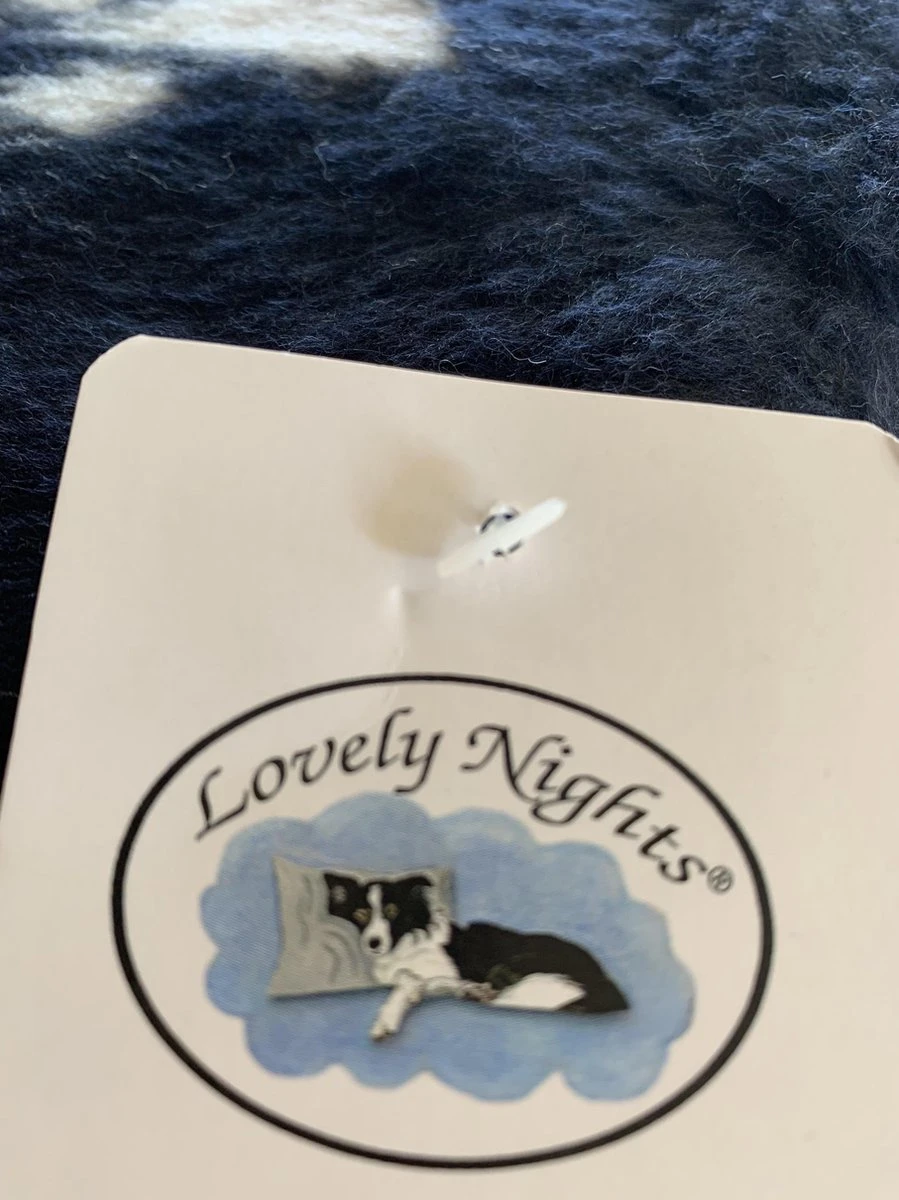 Lovely Nights Vetbed/kleed Blue With 2 Color Print Paw Met Bies 120x75 Rechthoek 4 Lovely Nights Vetbed/kleed Blue With 2 Color Print Paw Met Bies 120x75 Rechthoek - Afbeelding 2