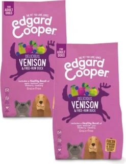 Edgard & Cooper Verse Hert & Scharreleend Brok - Voor Volwassen Honden - Hondenvoer - 2 X 2.5kg -Hondenbenodigdheden 923x1200