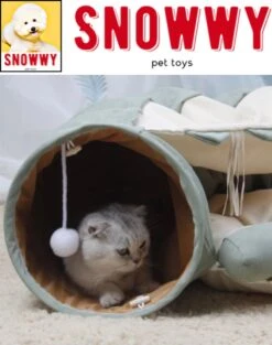 SNOWWY - Kattentunnel Met Kattenmand In één - Origineel En Uniek Design - Kattenhuis - Kattenhuis - Kat Kussen - Kattenbed - Matcha Groen -Hondenbenodigdheden 947x1200 1