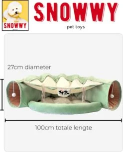SNOWWY - Kattentunnel Met Kattenmand In één - Origineel En Uniek Design - Kattenhuis - Kattenhuis - Kat Kussen - Kattenbed - Matcha Groen -Hondenbenodigdheden 968x1200 1