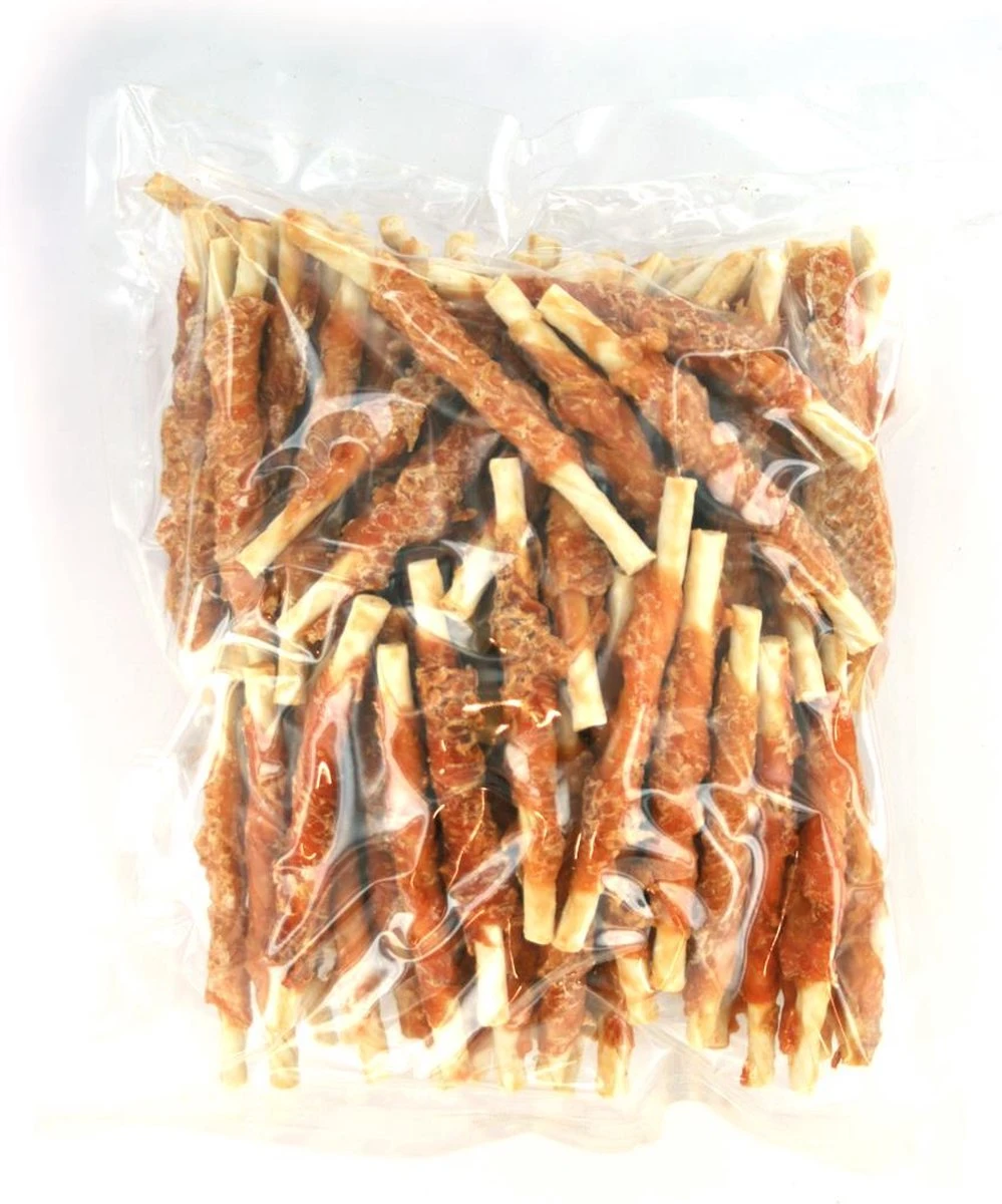 Kauwstaafjes Met Kip Voordeelpak 100 Stuks - Hondensnoepjes - Hondensnack - Kauwbot - Kauwsnack - Hondenbot - Gedroogd 4 Kauwstaafjes Met Kip Voordeelpak 100 Stuks - Hondensnoepjes - Hondensnack - Kauwbot - Kauwsnack - Hondenbot - Gedroogd - Afbeelding 2