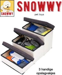 SNOWWY - Hondentrap Met Opslagruimte - Honden Loopplank Met Handige Opslagvakje - Hondenloopplanken - Inklapbaar - Huisdier Opstap - Hondentrapje - Grijs -Hondenbenodigdheden 999x1200 17